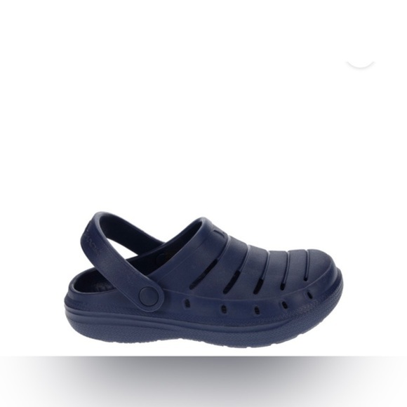 little Boy’s dark blue rubber easy slip-on comfortable lightweight clogs size 13 - Picture 1 of 6
